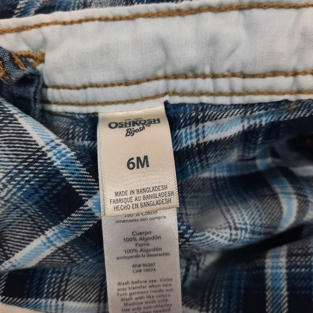 Oshkosh B'Gosh Genuine‎ Vestback Carpenter Style Denim Overalls Sz 6 Months Boys